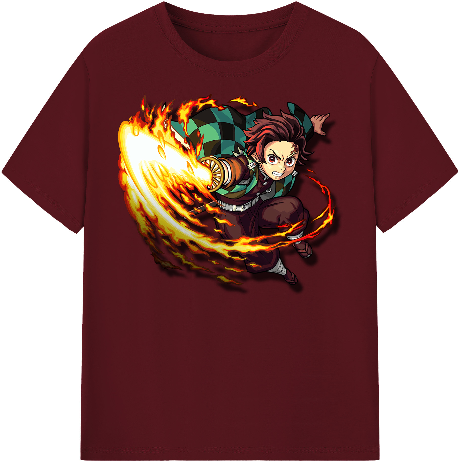 （画像用） 鬼滅の刃 竈門 炭治郎／かまど たんじろう Kamado Tanjirou 綿100％半袖Tシャツ（フロントプリント）